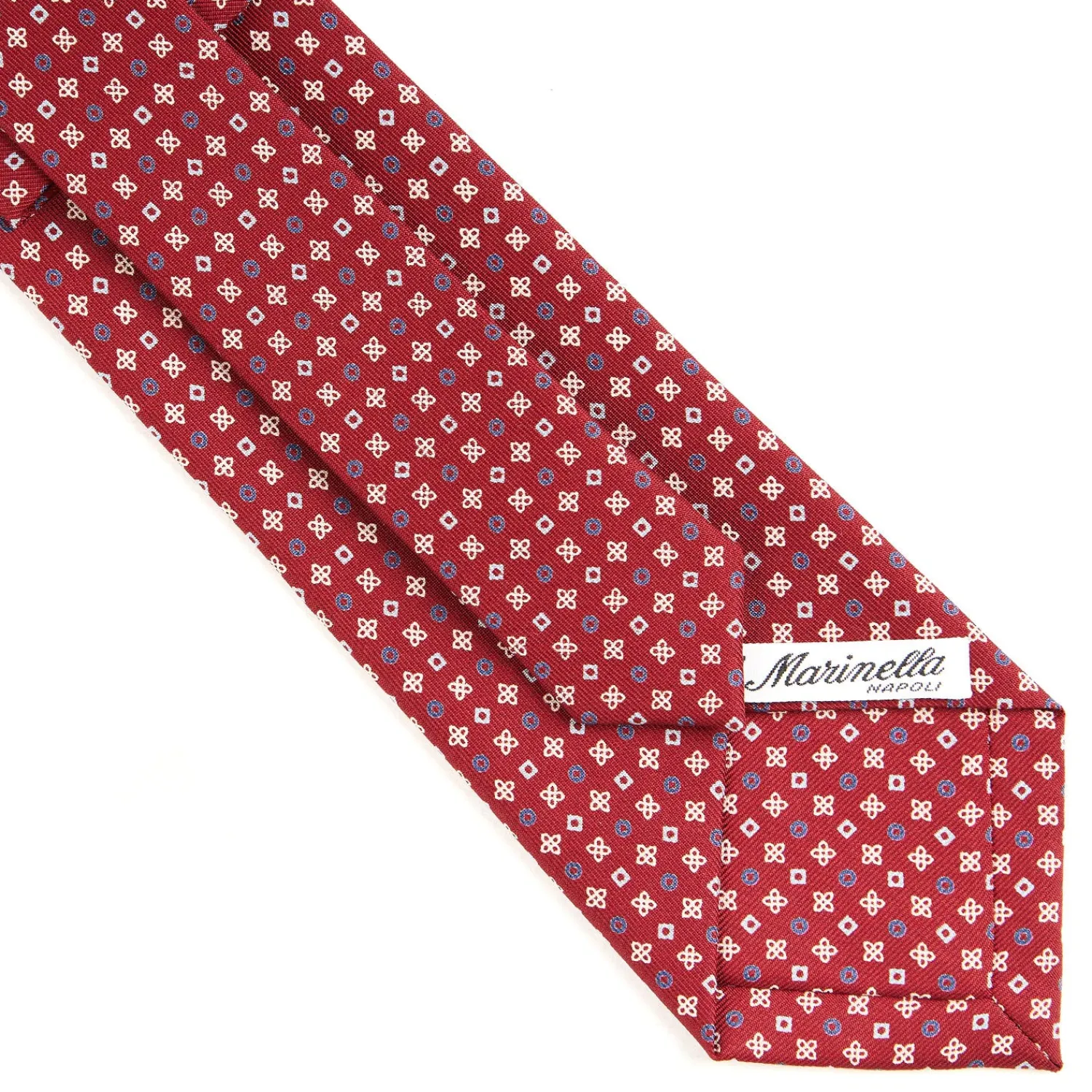 E.Marinella CRAVATTE|Cravatte In Seta Stampata|CRAVATTA SARTORIALE CLASSICA IN SETA BORDEAUX Microfantasia fiore
