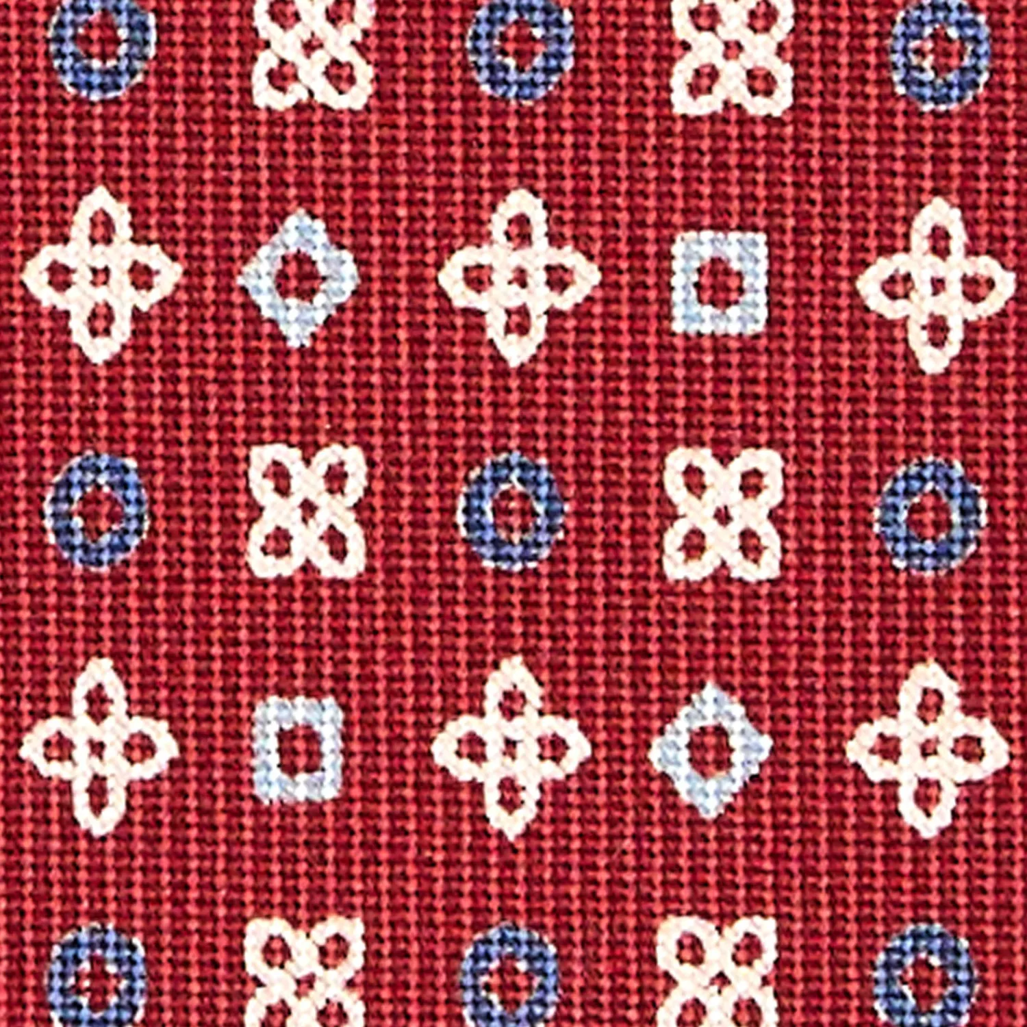 E.Marinella CRAVATTE|Cravatte In Seta Stampata|CRAVATTA SARTORIALE CLASSICA IN SETA BORDEAUX Microfantasia fiore