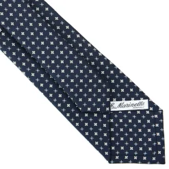 E.Marinella CRAVATTE|Cravatte In Seta Stampata|CRAVATTA SARTORIALE CLASSICA IN SETA BLU SCURO Microfantasia fiore