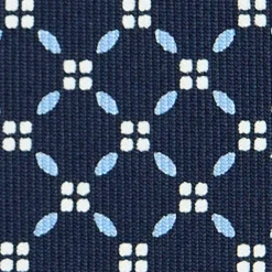 E.Marinella CRAVATTE|Cravatte In Seta Stampata|CRAVATTA SARTORIALE CLASSICA IN SETA BLU SCURO Microfantasia fiore