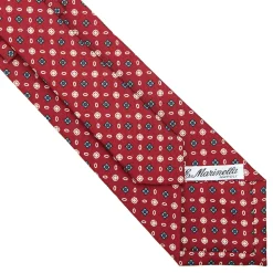 E.Marinella CRAVATTE|Cravatte In Seta Stampata|CRAVATTA SARTORIALE CLASSICA IN SETA BORDEAUX Microfantasia fiore