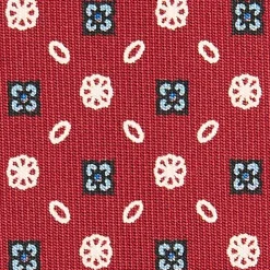E.Marinella CRAVATTE|Cravatte In Seta Stampata|CRAVATTA SARTORIALE CLASSICA IN SETA BORDEAUX Microfantasia fiore