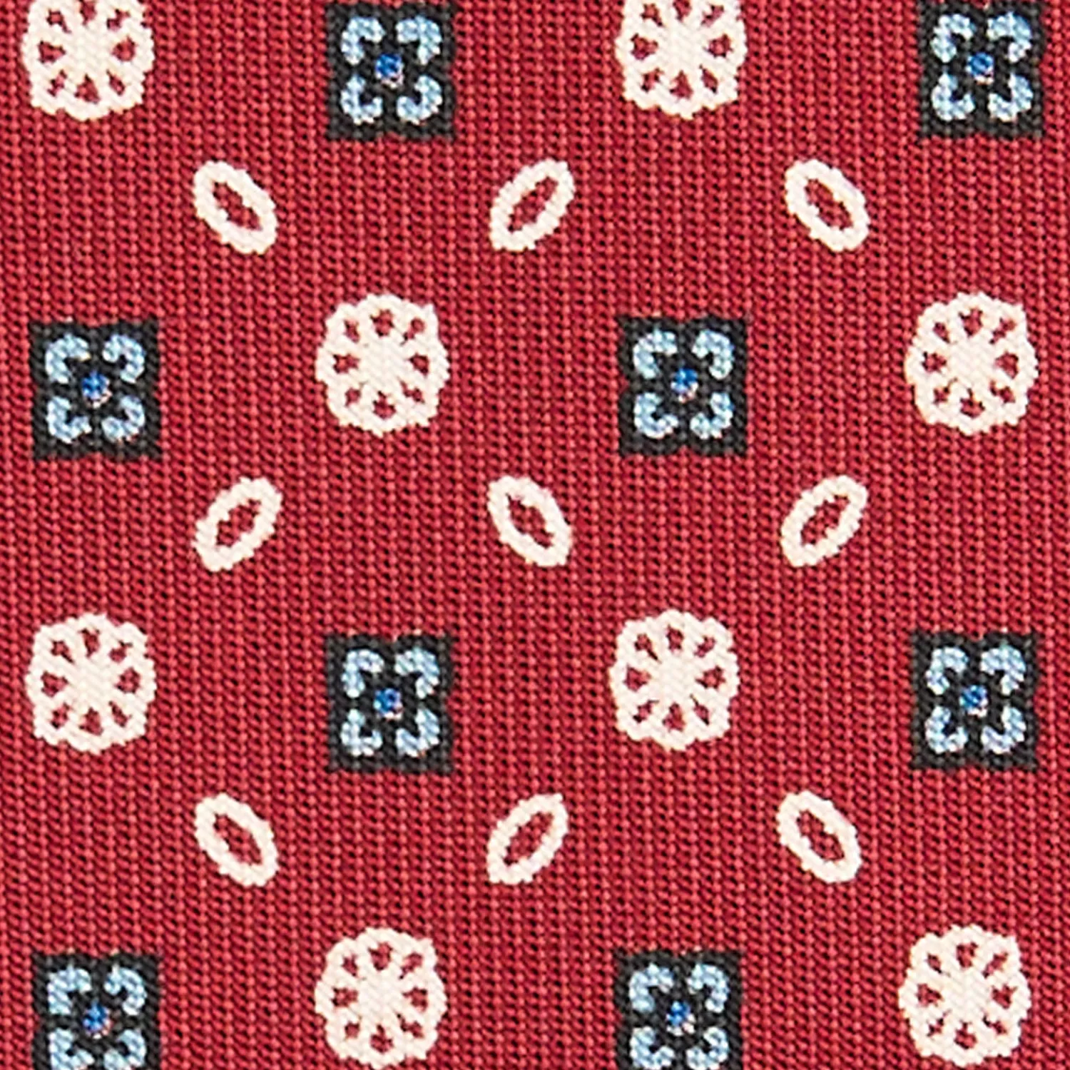 E.Marinella CRAVATTE|Cravatte In Seta Stampata|CRAVATTA SARTORIALE CLASSICA IN SETA BORDEAUX Microfantasia fiore
