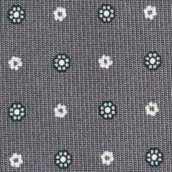 E.Marinella CRAVATTE|Cravatte In Seta Stampata|CRAVATTA SARTORIALE CLASSICA IN SETA GRIGIO SCURO Microfantasia fiore