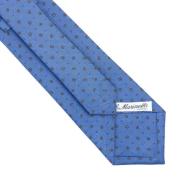 E.Marinella CRAVATTE|Cravatte In Seta Stampata|CRAVATTA SARTORIALE CLASSICA IN SETA AZZURRO POLVERE Microfantasia fiore