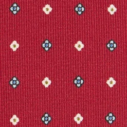 E.Marinella CRAVATTE|Cravatte In Seta Stampata|CRAVATTA SARTORIALE CLASSICA IN SETA BORDEAUX Microfantasia fiore
