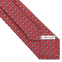 E.Marinella CRAVATTE|Cravatte In Seta Stampata|CRAVATTA SARTORIALE CLASSICA IN SETA BORDEAUX Microfantasia fiore