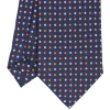 E.Marinella CRAVATTE|Cravatte In Seta Stampata|CRAVATTA SARTORIALE CLASSICA IN SETA BLU SCURO Microfantasia fiore