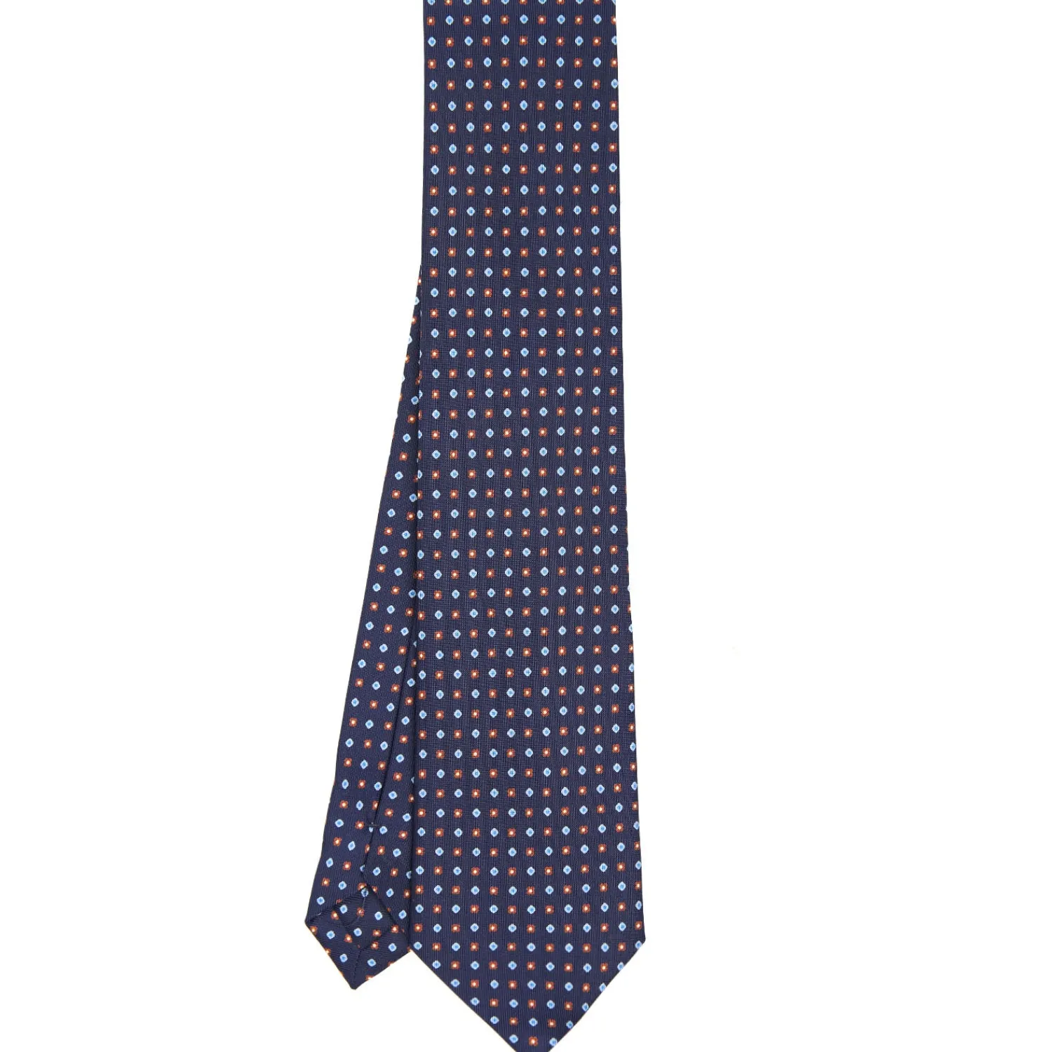 E.Marinella CRAVATTE|Cravatte In Seta Stampata|CRAVATTA SARTORIALE CLASSICA IN SETA BLU SCURO Microfantasia fiore