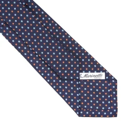 E.Marinella CRAVATTE|Cravatte In Seta Stampata|CRAVATTA SARTORIALE CLASSICA IN SETA BLU SCURO Microfantasia fiore