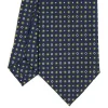 E.Marinella CRAVATTE|Cravatte In Seta Stampata|CRAVATTA SARTORIALE CLASSICA IN SETA BLU SCURO Microfantasia fiore