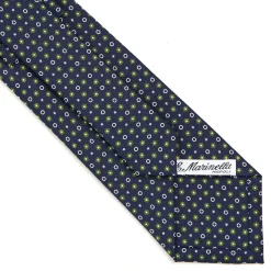 E.Marinella CRAVATTE|Cravatte In Seta Stampata|CRAVATTA SARTORIALE CLASSICA IN SETA BLU SCURO Microfantasia fiore