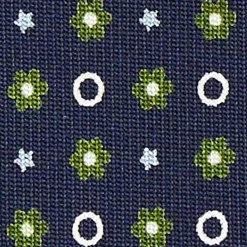 E.Marinella CRAVATTE|Cravatte In Seta Stampata|CRAVATTA SARTORIALE CLASSICA IN SETA BLU SCURO Microfantasia fiore