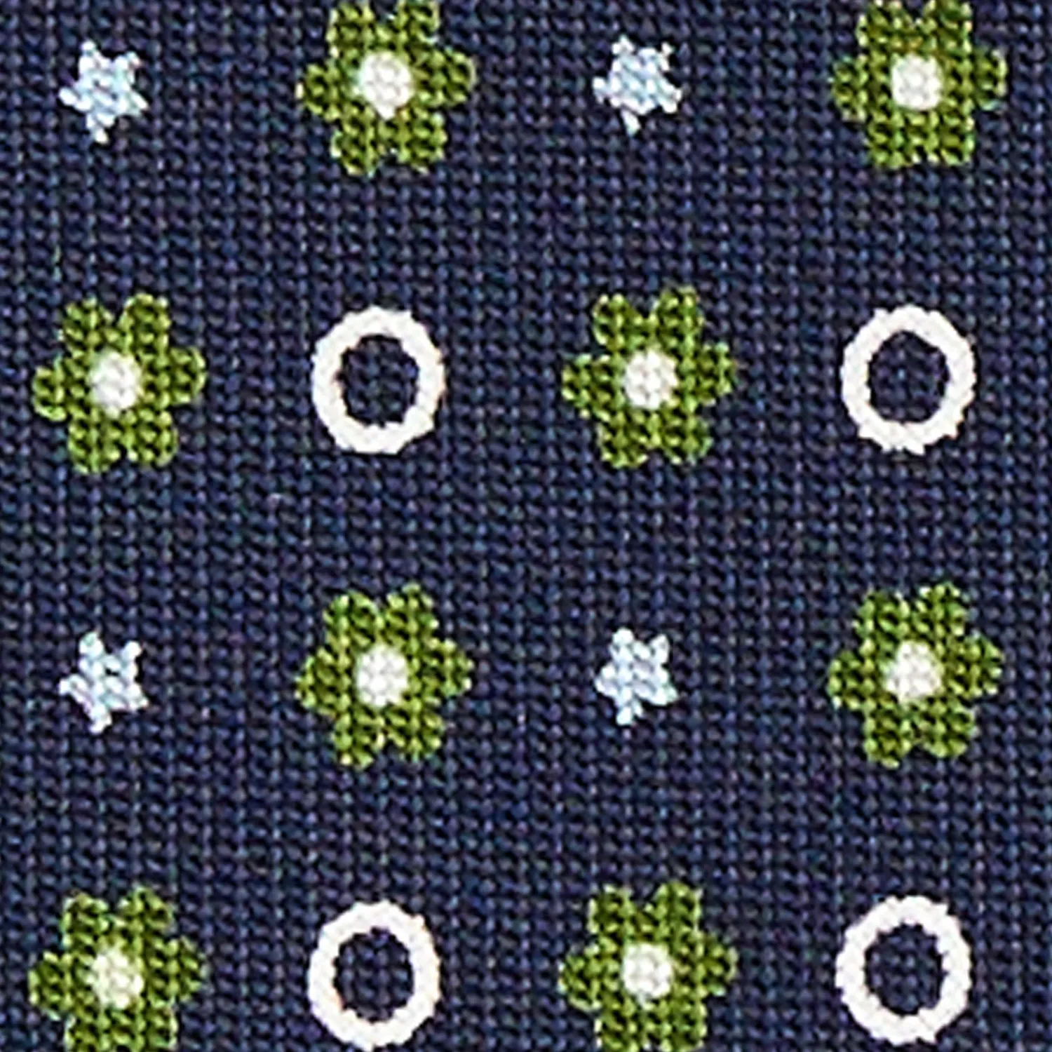 E.Marinella CRAVATTE|Cravatte In Seta Stampata|CRAVATTA SARTORIALE CLASSICA IN SETA BLU SCURO Microfantasia fiore