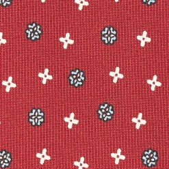 E.Marinella CRAVATTE|Cravatte In Seta Stampata|CRAVATTA SARTORIALE CLASSICA IN SETA BORDEAUX Microfantasia fiore