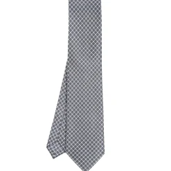 E.Marinella CRAVATTE|Cravatte In Seta Stampata|CRAVATTA SARTORIALE CLASSICA IN SETA GRIGIO SCURO Microfantasia fiore