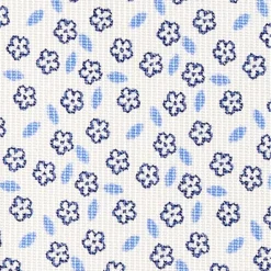 E.Marinella CRAVATTE|Cravatte In Seta Stampata|CRAVATTA SARTORIALE CLASSICA IN SETA BIANCA Microfantasia fiore