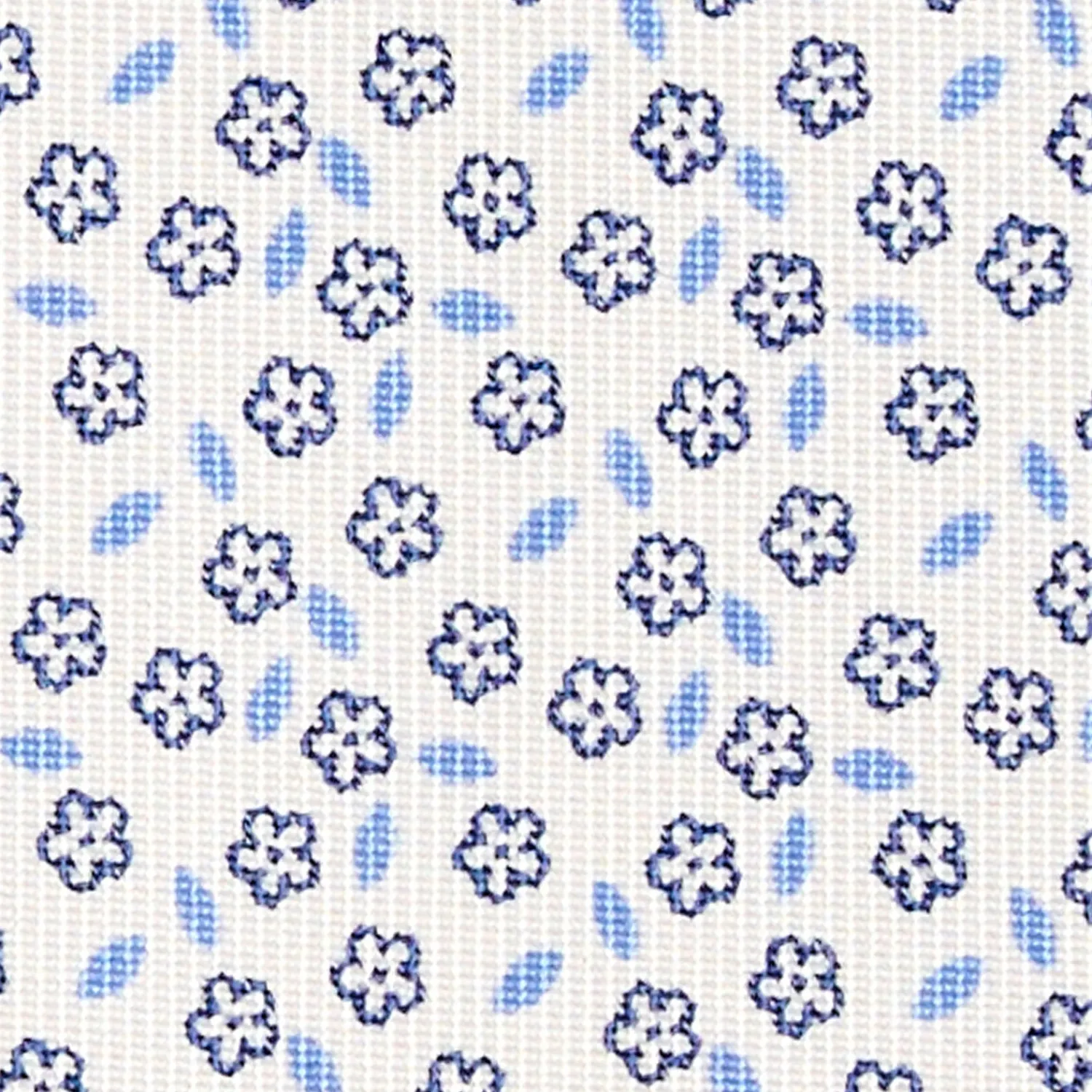 E.Marinella CRAVATTE|Cravatte In Seta Stampata|CRAVATTA SARTORIALE CLASSICA IN SETA BIANCA Microfantasia fiore