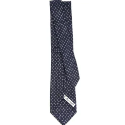 E.Marinella CRAVATTE|Cravatte In Seta Stampata|CRAVATTA SARTORIALE CLASSICA IN SETA BLU SCURO Microfantasia fiore