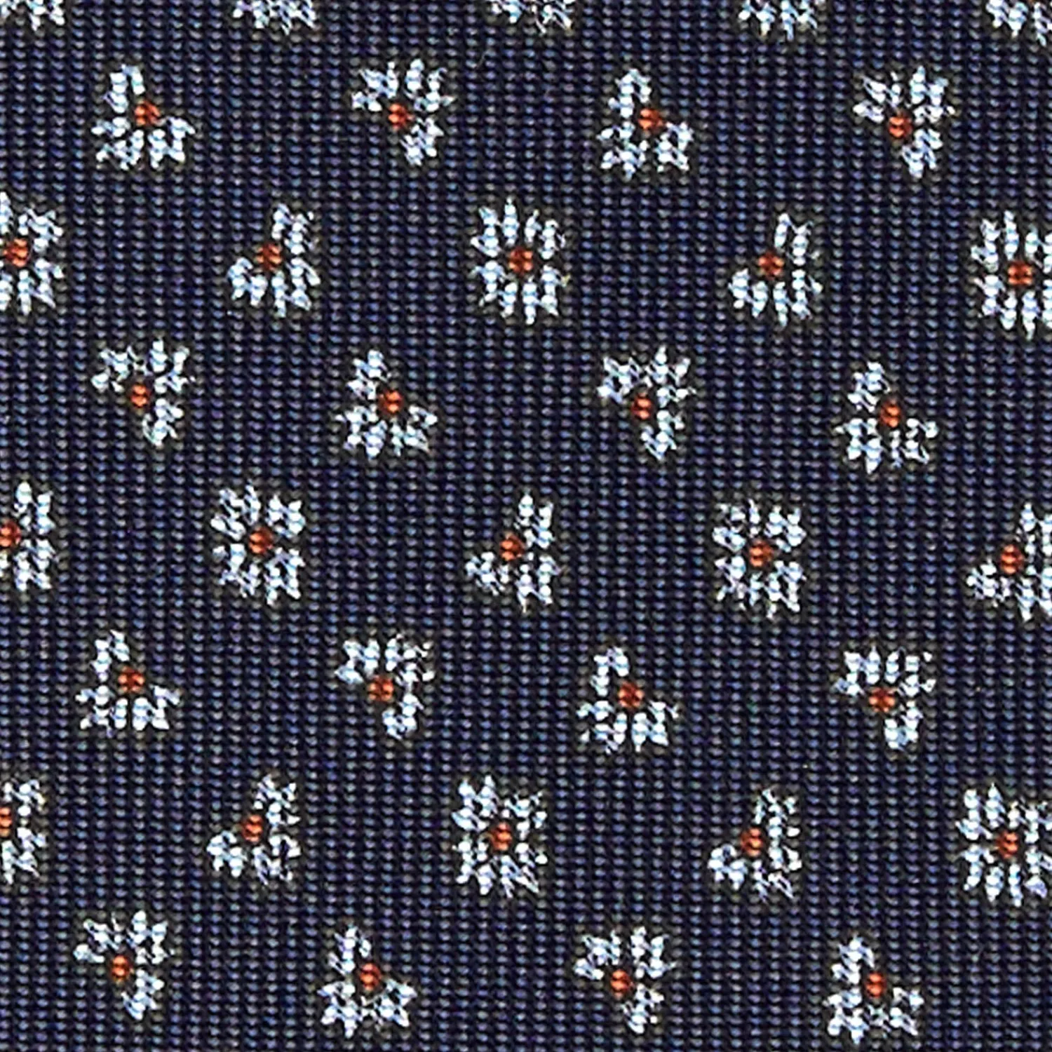 E.Marinella CRAVATTE|Cravatte In Seta Stampata|CRAVATTA SARTORIALE CLASSICA IN SETA BLU SCURO Microfantasia fiore