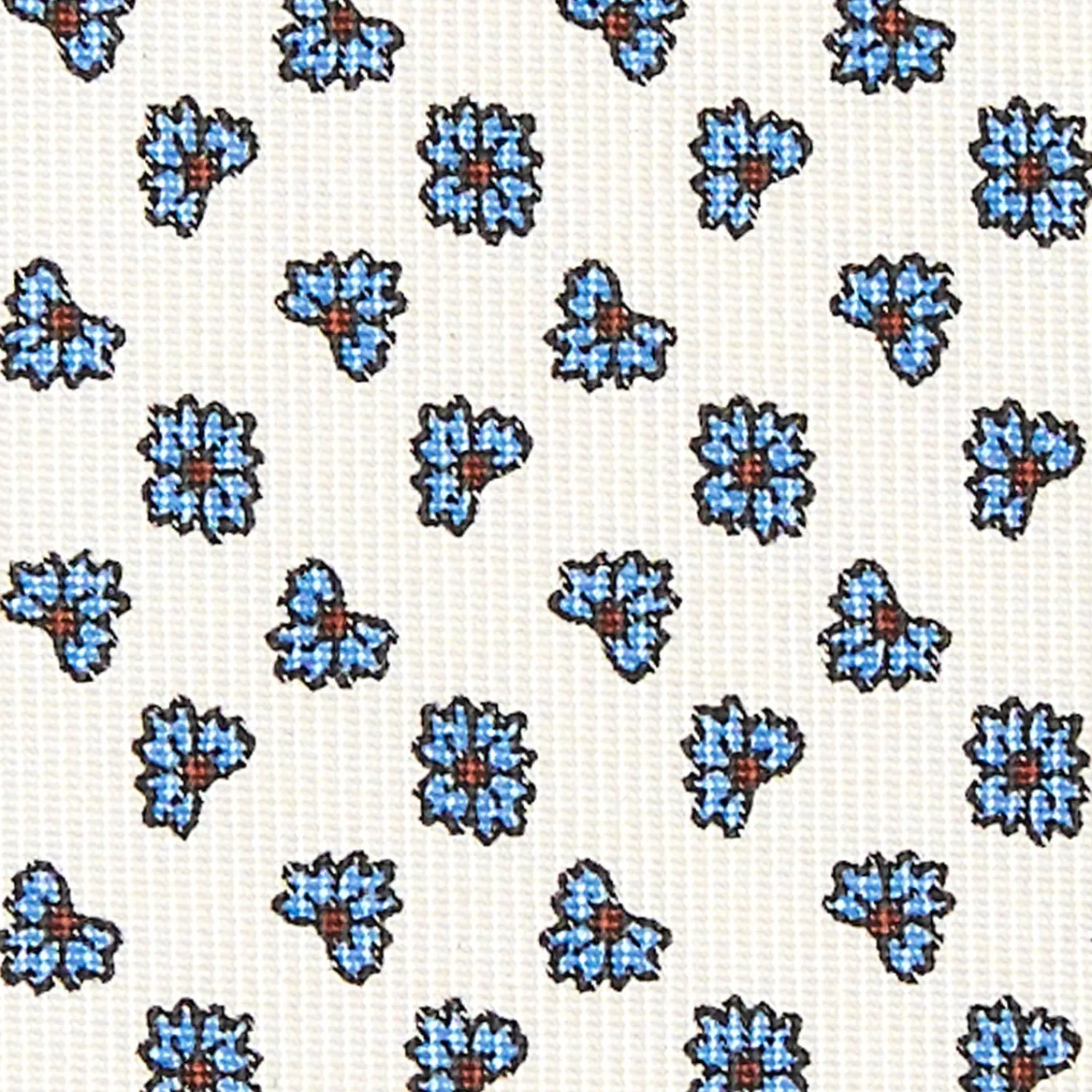 E.Marinella CRAVATTE|Cravatte In Seta Stampata|CRAVATTA SARTORIALE CLASSICA IN SETA BIANCA Microfantasia fiore