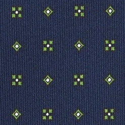 E.Marinella CRAVATTE|Cravatte In Seta Stampata|CRAVATTA SARTORIALE CLASSICA IN SETA BLU SCURO Microfantasia fiore