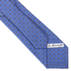 E.Marinella CRAVATTE|Cravatte In Seta Stampata|CRAVATTA SARTORIALE CLASSICA IN SETA AZZURRO POLVERE Microfantasia fiore