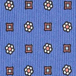E.Marinella CRAVATTE|Cravatte In Seta Stampata|CRAVATTA SARTORIALE CLASSICA IN SETA AZZURRO POLVERE Microfantasia fiore