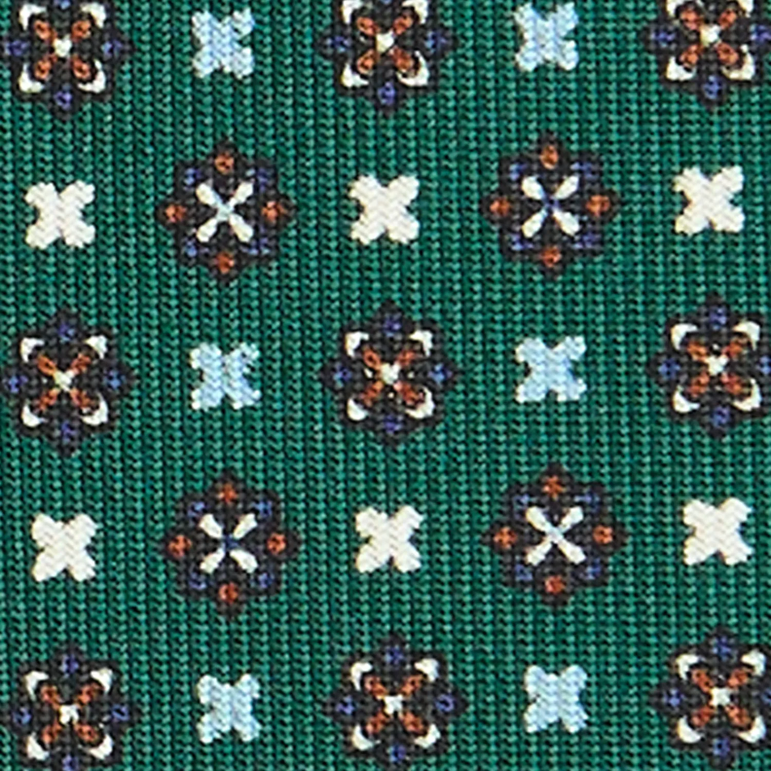 E.Marinella CRAVATTE|Cravatte In Seta Stampata|CRAVATTA SARTORIALE CLASSICA IN SETA VERDE OLIVA Microfantasia fiore