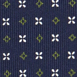 E.Marinella CRAVATTE|Cravatte In Seta Stampata|CRAVATTA SARTORIALE CLASSICA IN SETA BLU SCURO Microfantasia fiore