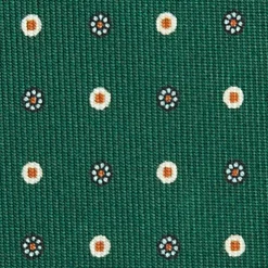 E.Marinella CRAVATTE|Cravatte In Seta Stampata|CRAVATTA SARTORIALE CLASSICA IN SETA VERDE OLIVA Microfantasia fiore
