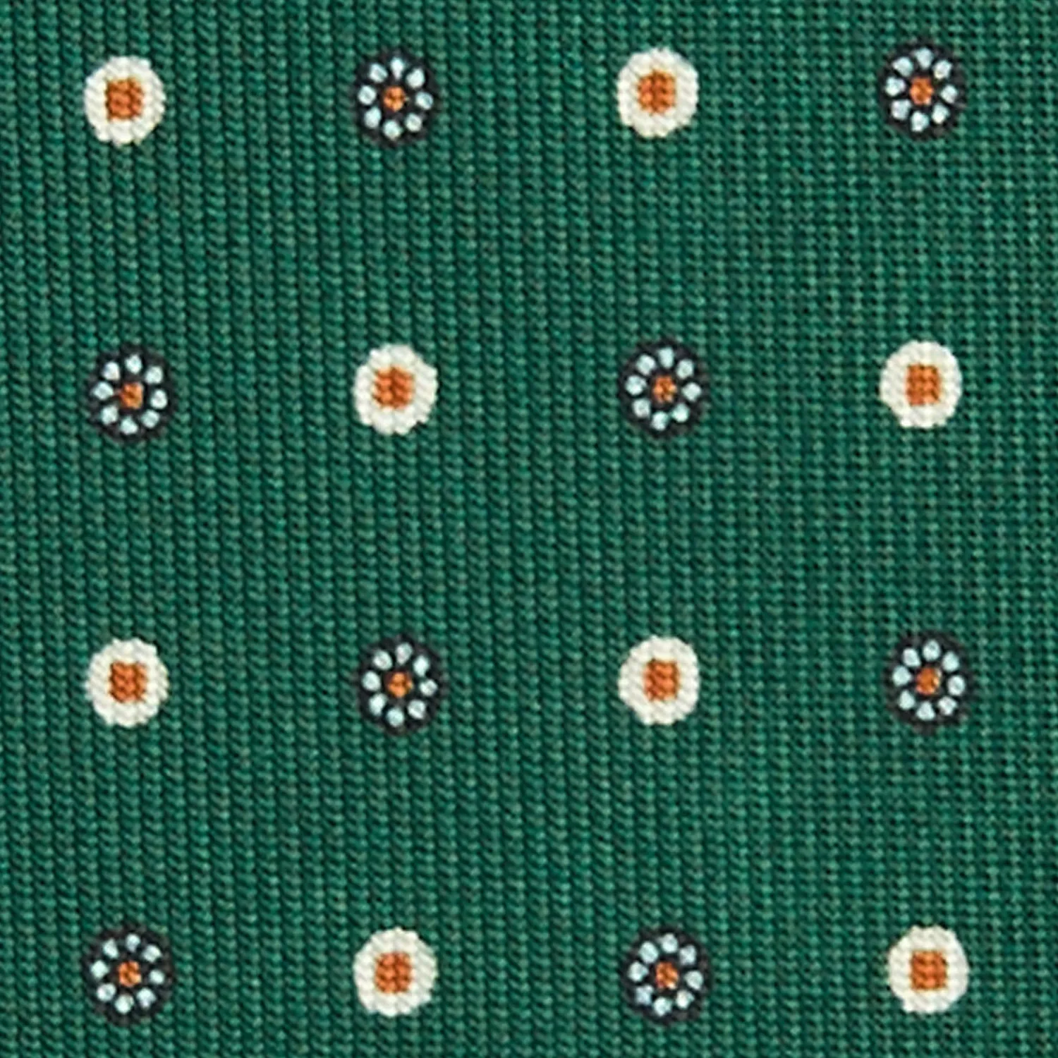 E.Marinella CRAVATTE|Cravatte In Seta Stampata|CRAVATTA SARTORIALE CLASSICA IN SETA VERDE OLIVA Microfantasia fiore
