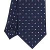 E.Marinella CRAVATTE|Cravatte In Seta Stampata|CRAVATTA SARTORIALE CLASSICA IN SETA BLU SCURO Microfantasia fiore