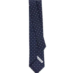 E.Marinella CRAVATTE|Cravatte In Seta Stampata|CRAVATTA SARTORIALE CLASSICA IN SETA BLU SCURO Microfantasia fiore