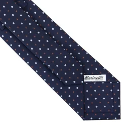 E.Marinella CRAVATTE|Cravatte In Seta Stampata|CRAVATTA SARTORIALE CLASSICA IN SETA BLU SCURO Microfantasia fiore