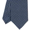 E.Marinella CRAVATTE|Cravatte In Seta Stampata|CRAVATTA SARTORIALE CLASSICA IN SETA BLU SCURO Microfantasia fiore