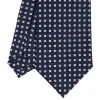 E.Marinella CRAVATTE|Cravatte In Seta Stampata|CRAVATTA SARTORIALE CLASSICA IN SETA BLU SCURO Microfantasia fiore