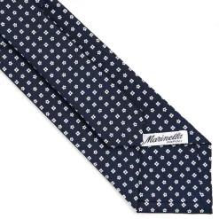 E.Marinella CRAVATTE|Cravatte In Seta Stampata|CRAVATTA SARTORIALE CLASSICA IN SETA BLU SCURO Microfantasia fiore