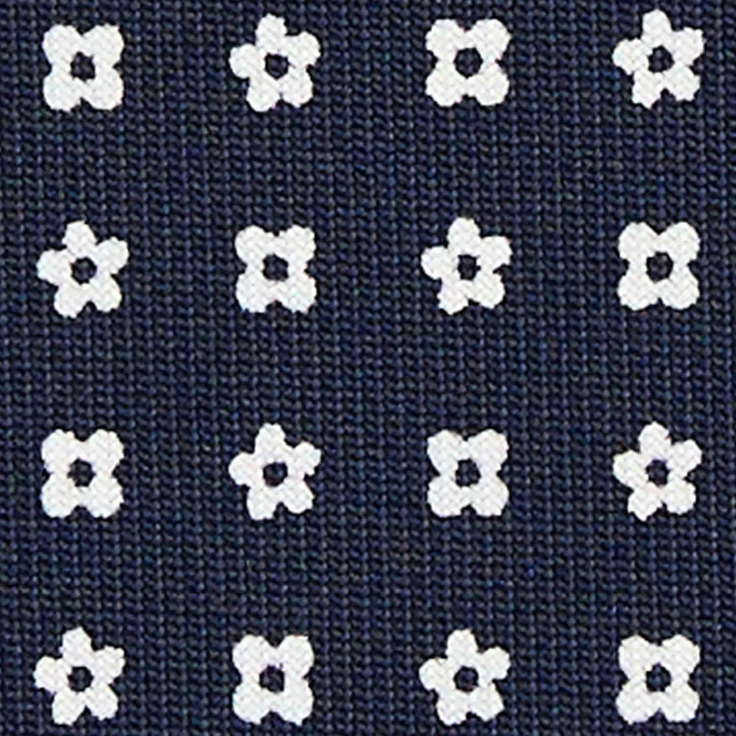 E.Marinella CRAVATTE|Cravatte In Seta Stampata|CRAVATTA SARTORIALE CLASSICA IN SETA BLU SCURO Microfantasia fiore