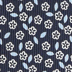 E.Marinella CRAVATTE|Cravatte In Seta Stampata|CRAVATTA SARTORIALE CLASSICA IN SETA BLU SCURO Microfantasia fiore
