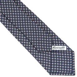 E.Marinella CRAVATTE|Cravatte In Seta Stampata|CRAVATTA SARTORIALE CLASSICA IN SETA BLU SCURO Microfantasia