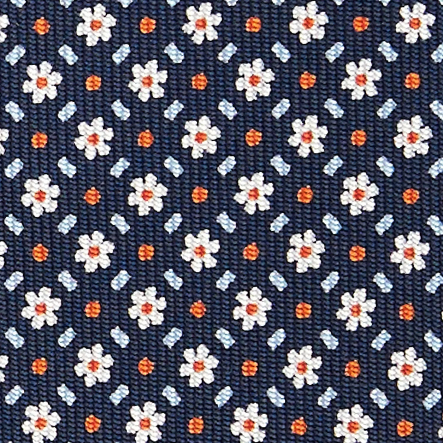 E.Marinella CRAVATTE|Cravatte In Seta Stampata|CRAVATTA SARTORIALE CLASSICA IN SETA BLU SCURO Microfantasia