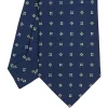 E.Marinella CRAVATTE|Cravatte In Seta Stampata|CRAVATTA SARTORIALE CLASSICA IN SETA BLU SCURO Microfantasia fiore