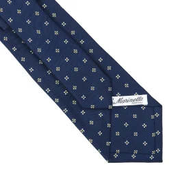 E.Marinella CRAVATTE|Cravatte In Seta Stampata|CRAVATTA SARTORIALE CLASSICA IN SETA BLU SCURO Microfantasia fiore