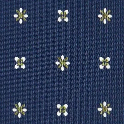 E.Marinella CRAVATTE|Cravatte In Seta Stampata|CRAVATTA SARTORIALE CLASSICA IN SETA BLU SCURO Microfantasia fiore