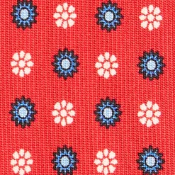 E.Marinella CRAVATTE|Cravatte In Seta Stampata|CRAVATTA SARTORIALE CLASSICA IN SETA ROSSA Microfantasia fiore