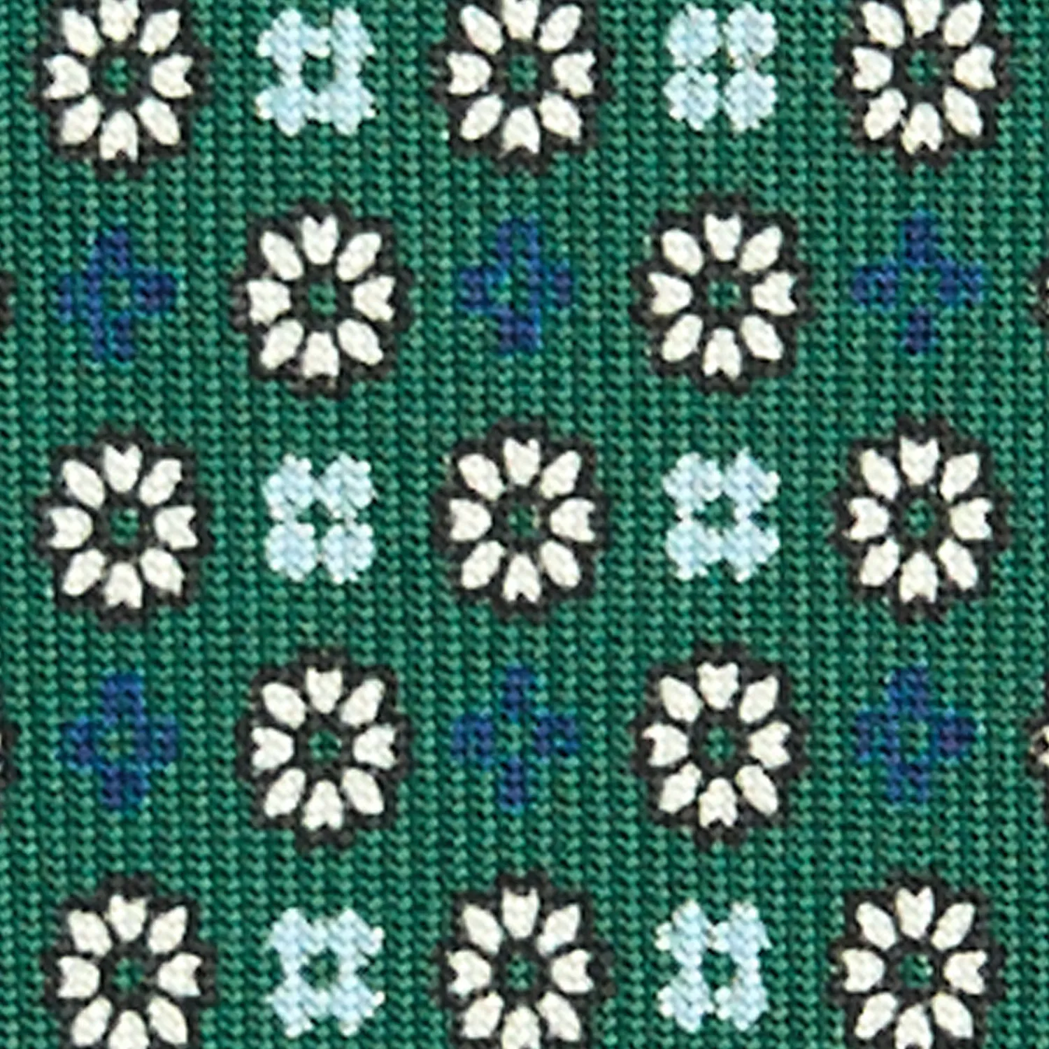 E.Marinella CRAVATTE|Cravatte In Seta Stampata|CRAVATTA SARTORIALE CLASSICA IN SETA VERDE OLIVA Microfantasia fiore