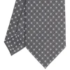 E.Marinella CRAVATTE|Cravatte In Seta Stampata|CRAVATTA SARTORIALE CLASSICA IN SETA GRIGIO SCURO Microfantasia fiore