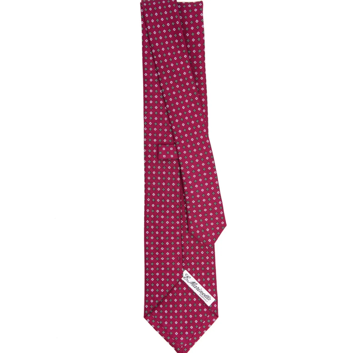 E.Marinella CRAVATTE|Cravatte In Seta Stampata|CRAVATTA SARTORIALE CLASSICA IN SETA FUCSIA Microfantasia fiore