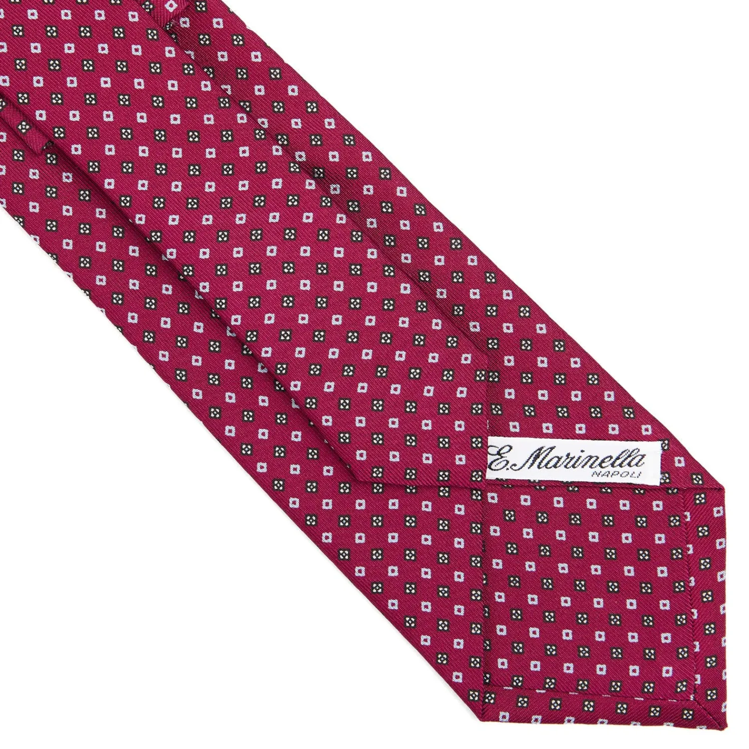 E.Marinella CRAVATTE|Cravatte In Seta Stampata|CRAVATTA SARTORIALE CLASSICA IN SETA FUCSIA Microfantasia fiore